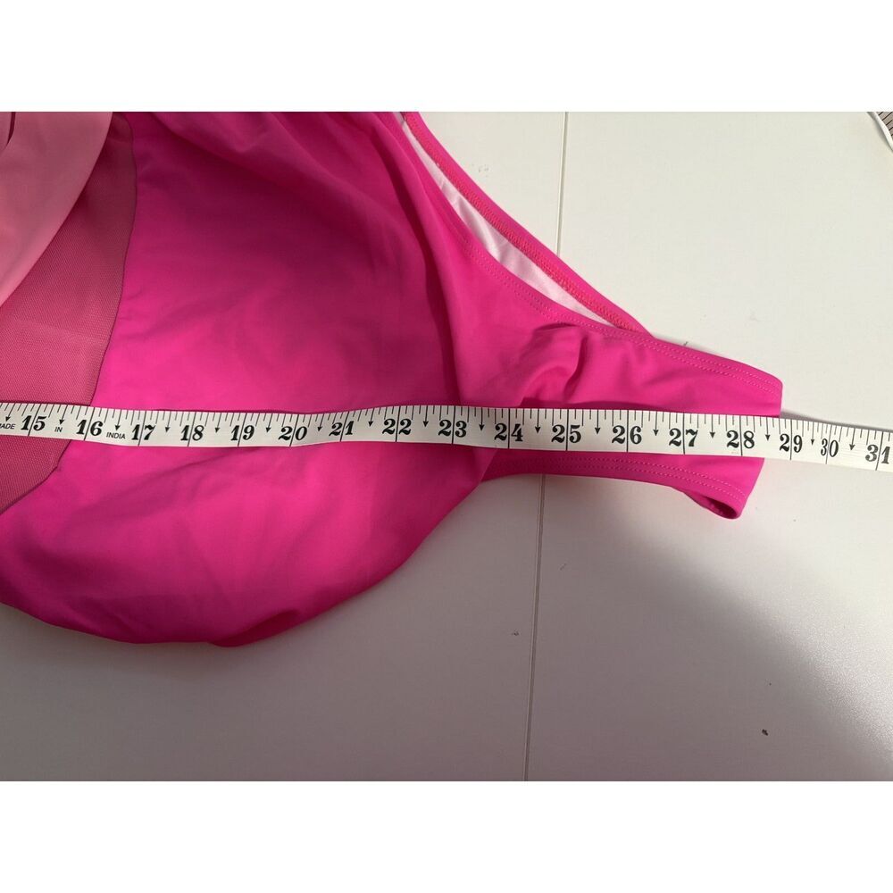 Pink Ombre One-Piece Swimsuit | Ruffle Sleeve V-Neck Cutout Monokini - Picture 8 of 8